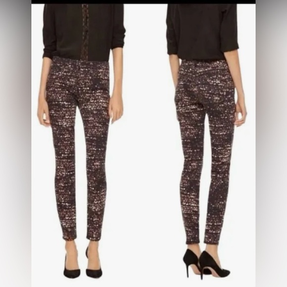 Tory Burch Black Flash Allover Print Skinny/Ankle Jeans. Size 25. - Picture 1 of 12